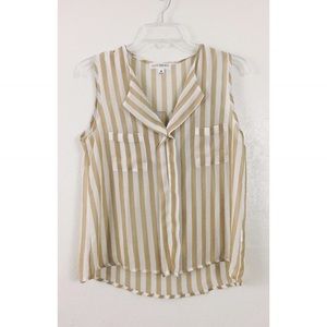 Love Republic Ruffled High Low Hem Stripe Top